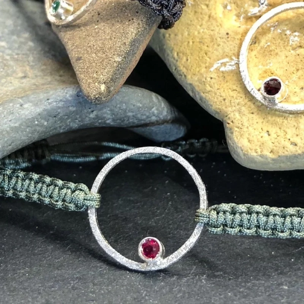 Polsera "Cercle" plata amb pedra